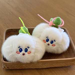 Llavero de peluche creativo con expresiones divertidas de vegetales (cebolla, jengibre, ajo) y frutas, muñeco de máquina de garras, China Mix Match - Product Image 3
