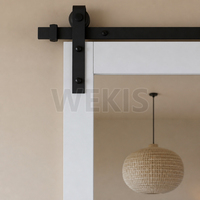 Porte coulissante en verre miroir 36x80 pouces avec kit de quincaillerie d'installation, porte de grange suspendue en MDF avec incrustation biseautée pour hôtel