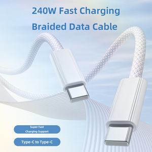 Cable de Carga Rápida Trenzado de Nailon de 240 W, 48 V, 5 A, Venta Directa de Fábrica, Tipo C a Tipo C - Product Image 3