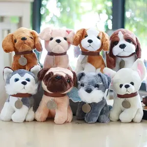 Promotional Wholesale Cute Small Plush Puppy Dog Stuffed Animals Kids Toys Claw Machine Dolls