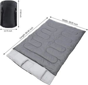 Saco <span class=keywords><strong>de</strong></span> <span class=keywords><strong>Dormir</strong></span> Doble <span class=keywords><strong>para</strong></span> Acampar con 2 Almohadas, <span class=keywords><strong>para</strong></span> Clima Frío, 4 Estaciones, Tipo Híbrido, Ligero, <span class=keywords><strong>para</strong></span> 2 <span class=keywords><strong>Personas</strong></span>, Uso en Exteriores - Product Image 2