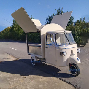 Chariot à café mobile électrique blanc à trois roues, remorque alimentaire, véhicule de vente ambulante en plein air - Product Image 3
