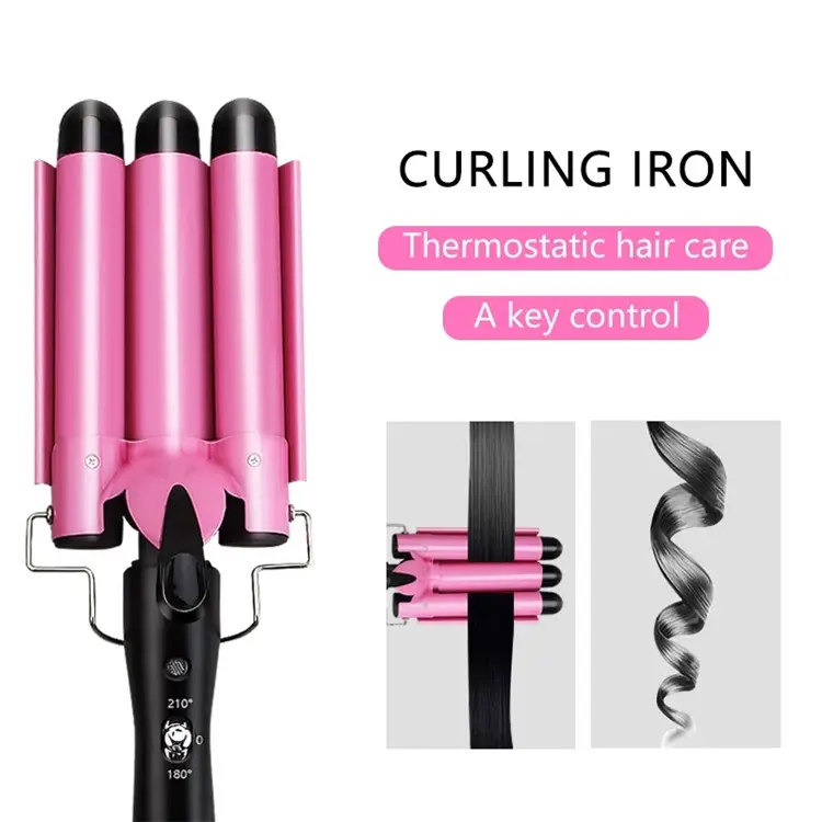 Triple Curling Iron Crimpare Grande Onda Waver Capelli Strumenti Per Lo Styling di Curling Bacchetta Curl Macchina Ondulazione 3 Barrel Curling Iron