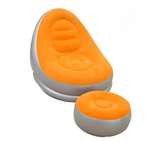 Ghế sofa bơm hơi di động có đôn, làm bằng chất liệu PVC mềm mại, không thấm nước, lý tưởng cho nhà ở, cắm trại, du lịch và thư giãn ngoài trời - Product Image 3