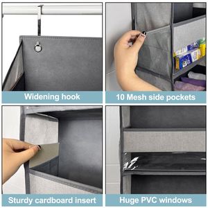 Custom Home Multifunctional Door Hanging Storage Bag With Five <b>Large</b> Pockets Over the Door Organizer - Product Image 4