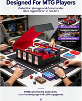 Boîte de rangement pour cartes en PU à 4 rangées, grande capacité (plus de 3000 cartes), boîte de rangement pour cartes Commander pour personnalisation de cartes TCG