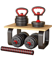 Équipement de fitness combiné Haltères réglables 40kg Haltère en ciment Haltère réglable Barbell Kettlebell 4-1 Set