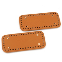 Bolsa de Punto Inferior de 18x8cm, Accesorios de Material de Cuero Color Tostado, Parte Inferior de Alta Calidad, Novedad