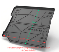 Accessoires Auto tous temps 3D doublure de compartiment cargo arrière tapis de coffre de voiture pour JEEP Wrangler Rubicon 4 portes édition 2018-2024