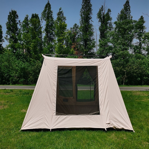 เต็นท์ผ้าใบแบบแกลมปิ้งกลางแจ้งสุดหรู100% หลังคาอลูมิเนียมผ้าฝ้าย2ห้องนอนขนาดใหญ่3-4คนบาร์ฤดูใบไม้ผลิโบว์อ่อนดีไซน์ - Product Image 6