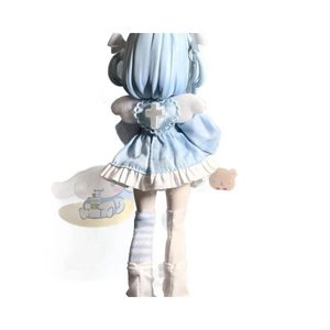 OB11 <strong>Doll</strong> Clothes Blue Maid Nurse Uniform Girl Bow Dress And Socks Handmade Ornaments Toys <strong>Dolls</strong> Clothes - Product Image 6