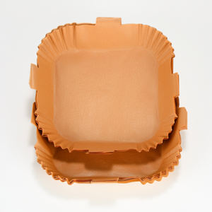 100 Piezas de Papel de Hornear de Silicona para Freidora de Aire, Fluorescente, Libre de BPA, Plegable, Antiadherente, de Grado Alimenticio, Papel Encerado para Envolver y Empacar - Product Image 4