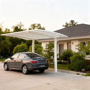 Nouvelle auvent de protection solaire extérieur en polycarbonate de style moderne, imperméable, avec structure en aluminium, abri pour deux voitures, auvent arqué, <span class=keywords><strong>carport</strong></span> - Product Image 2