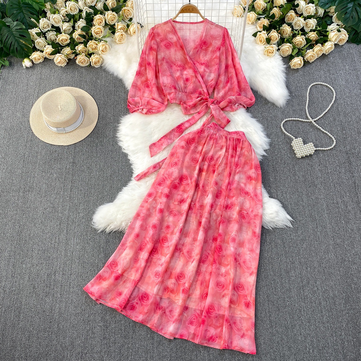 white christmas dresses Lace-Bodice Long Chiffon Illusion-Neck Prom Dress PromGirl