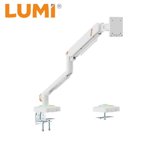LDT111-C012L 17"-49" 20kg Ultrawide Single Gaming Monitor Arm RGB Lighting Mechanical Spring Heavy Duty Monitor VESA Mount Stand