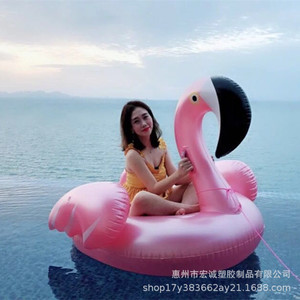 Hongcheng Flamingo Inflatable Swim Ring 150cm Adult Water Float PVC Pool Float - Product Image 4