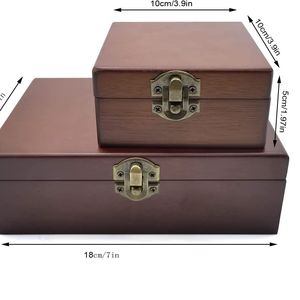 Wooden <b>Portable</b> Jewelry Box Rectangle With <b>Lock</b> For Earrings Necklaces Rings Bracelets Desktop Storage - Product Image 4
