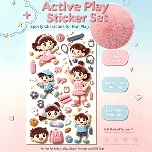 สติกเกอร์ 3 มิติ ลายการ์ตูนหมี เค้ก โดนัท เนื้อนุ่มแบบกำมะหยี่ ตกแต่ง DIY ผิวด้าน - Product Image 3