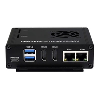 BSC) Komputer Mini Dual Gigabit Ethernet 5G/4G Berbasis Modul Komputasi Raspberry Pi 4 (TIDAK Termasuk), Logam, Dengan Pendingin F