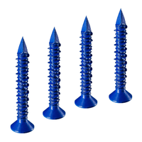 Boîte d'ensembles de vis à béton à tête plate bleue auto-forante Countersun T30 pour l'ancrage au stuc de brique de bloc de maçonnerie