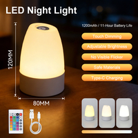 Lampes de table LED rechargeables par USB, réglables en luminosité, avec contrôle tactile, aide au sommeil, veilleuse pour enfants