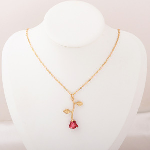 Collier Pendentif Tendance en Alliage Motif Fleur Rose pour Femme, Bijou Cadeau 2025 - Product Image 3