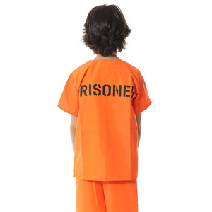 Venta al por mayor carnaval Cosplay niños prisionero disfraz clásico Simple cuello en V manga corta niños ropa criminal - Product Image 4