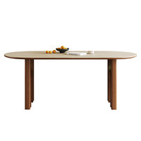 Ensembles de salle à manger ovales de luxe en bois massif, style Mid-Century Modern, 4/6 places, mobilier complet pour cuisine et maison