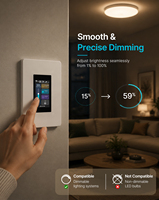 LANBON Tuya Wifi Zigbee Smart Living Wifi Mesh L9 LCD Touch 1 Gang Dimmer Smart Switch Bekerja dengan Alexa & Google Home untuk Villa