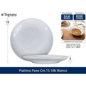 Platos y Platillos de Seda Blancos de 15 cm para Pan - Product Image 1
