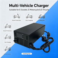Chargeur automatique intelligent AC/DC 60V15A pour tricycle électrique à batterie au plomb, coque en aluminium