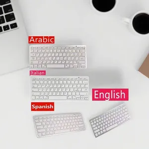 <span class=keywords><strong>Teclado</strong></span> Inalámbrico Bluetooth en Español, Italiano y Árabe <span class=keywords><strong>para</strong></span> iPad, iOS, Android, Tablet, Teléfono, Computadora, Delgado, 78 Teclas - Product Image 1