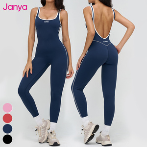 Tuta Sportiva da Allenamento Janya a Blocchi di Colore, Body e <span class=keywords><strong>Jumpsuit</strong></span> Senza <span class=keywords><strong>Schiena</strong></span> da Palestra e Fitness, Tuta Intera da Yoga per Donna - Product Image 1