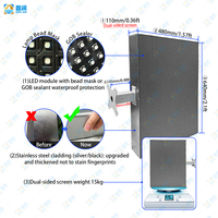 Écran LED carré intérieur/extérieur P2-P5, mur vidéo publicitaire, téléviseur numérique simple ou double face, caissons lumineux pour magasin