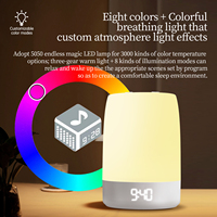 Speaker Suara Alam Putih Isi Ulang 32 Suara Alam Lampu Ambient RGB Aplikasi Musik Remote Timer Jam untuk Kamar Tidur