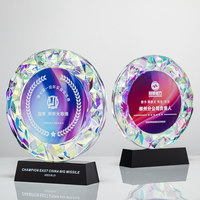 Trofeo de Cristal K9 en Blanco de Alta Gama, Creativo, con Impresión UV Personalizada, Premio al Campeón, Trofeo de Cristal