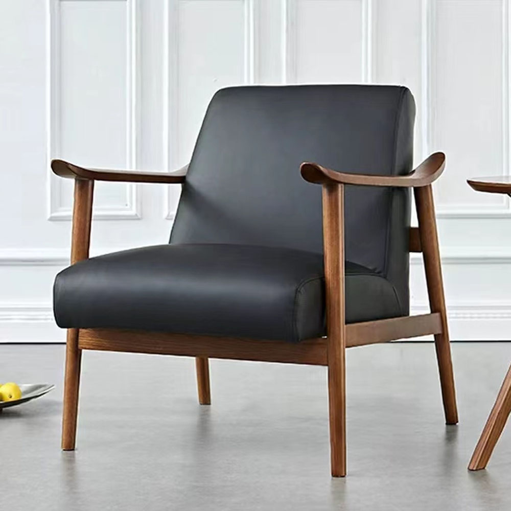 Luxury Leather Dining Chair Living Room Upholstery Arm Chair Dining Wholesale with wood Legs