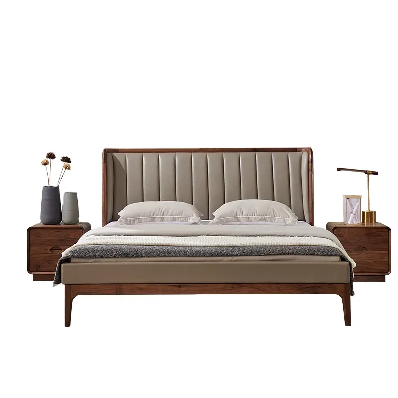 New Design High Quality Home Furniture Bedroom Wooden Bed Double Bed bedroom furniture set solid wood
