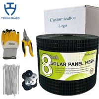 Grillage anti-oiseaux en PVC pour panneaux solaires, certifié CE, en acier galvanisé noir, protection anti-oiseaux pour panneaux solaires