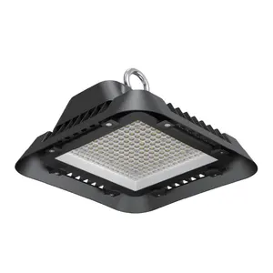 Ufo lâmpada led quadrada de alumínio, alta luminância, 100w, 150w, 200w, alta baía, armazém, led, luz industrial, alta baia