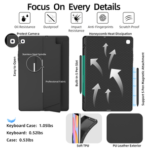 Funda de teclado inalámbrico ultrafina de estilo dividido para <span class=keywords><strong>Samsung</strong></span> Galaxy <span class=keywords><strong>Tab</strong></span> <span class=keywords><strong>S7</strong></span> S8 de 11 pulgadas con cubierta de teclado inalámbrico Touchpad - Product Image 5