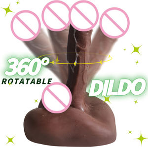 Интимная игрушка YAQU унисекс: реалистичный дилдо из жидкого силикона с венами, большой анальный отверстий, для мастурбации взрослых, плоское основание - Product Image 2