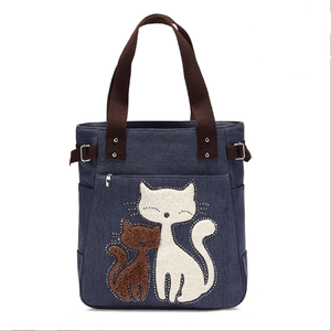 Sac fourre-tout en toile motif chat mignon personnalisé pour femme - Product Image 4