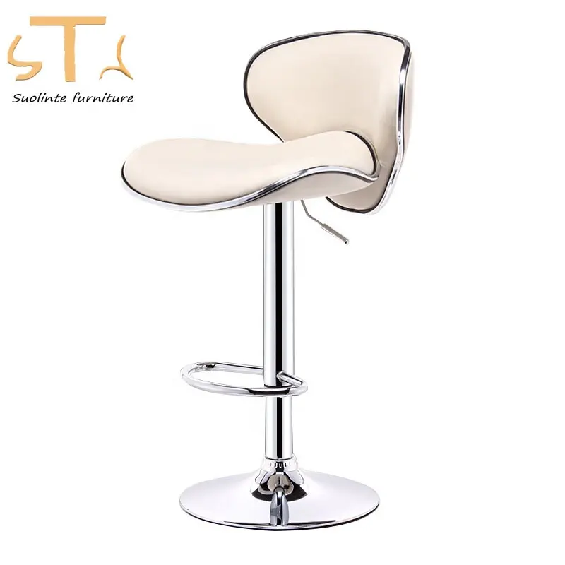 wholesale leather dining white bar chairs pu swivel chairs without wheels