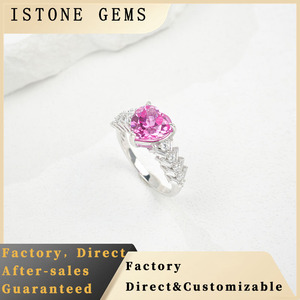 Anillo de Plata de Ley S925 con Zafiro Padparadscha Creado en Laboratorio - Product Image 6