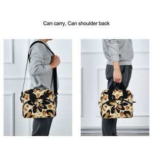 Personalized Floral Print <b>Lunch</b> <b>Bag</b> with Zipper Insulated Cooler <b>Bag</b> <b>for</b> <b>Women</b> Travel Camping Casual Use - Product Image 6
