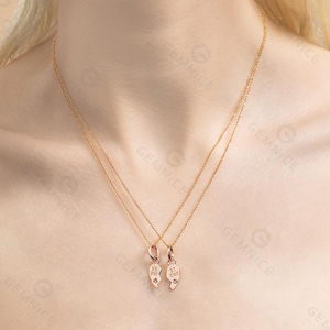Gemnel 925 Silver 18K Gold Plated <strong>Best</strong> Friends Heart Pendant Set <strong>Necklace</strong> Women - Product Image 6