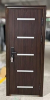 Porte extérieure moderne antivol en acier fini, étanche, à ouverture latérale pour la sécurité résidentielle et l'utilisation en extérieur des hôtels