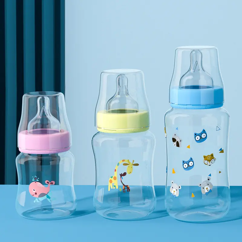 Botella de leche para bebé 2023, biberón de alimentación Pp para bebé con biberón de silicona para bebé