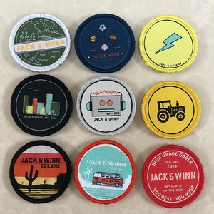 Phụ Kiện Chế Biến Hàng May Mặc Tuỳ Chỉnh Giá Rẻ Mật Độ Cao Dệt Nhãn Patches Với Border - Product Image 1